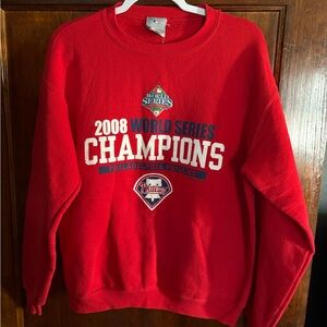 Genuine Merchandise Red Philadelphia Phillies Crewneck Sweater